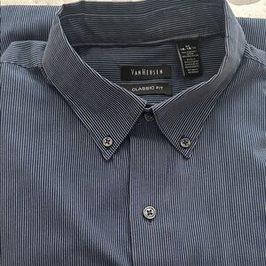 Van Heusen Men's Blue Striped Casual Shirt